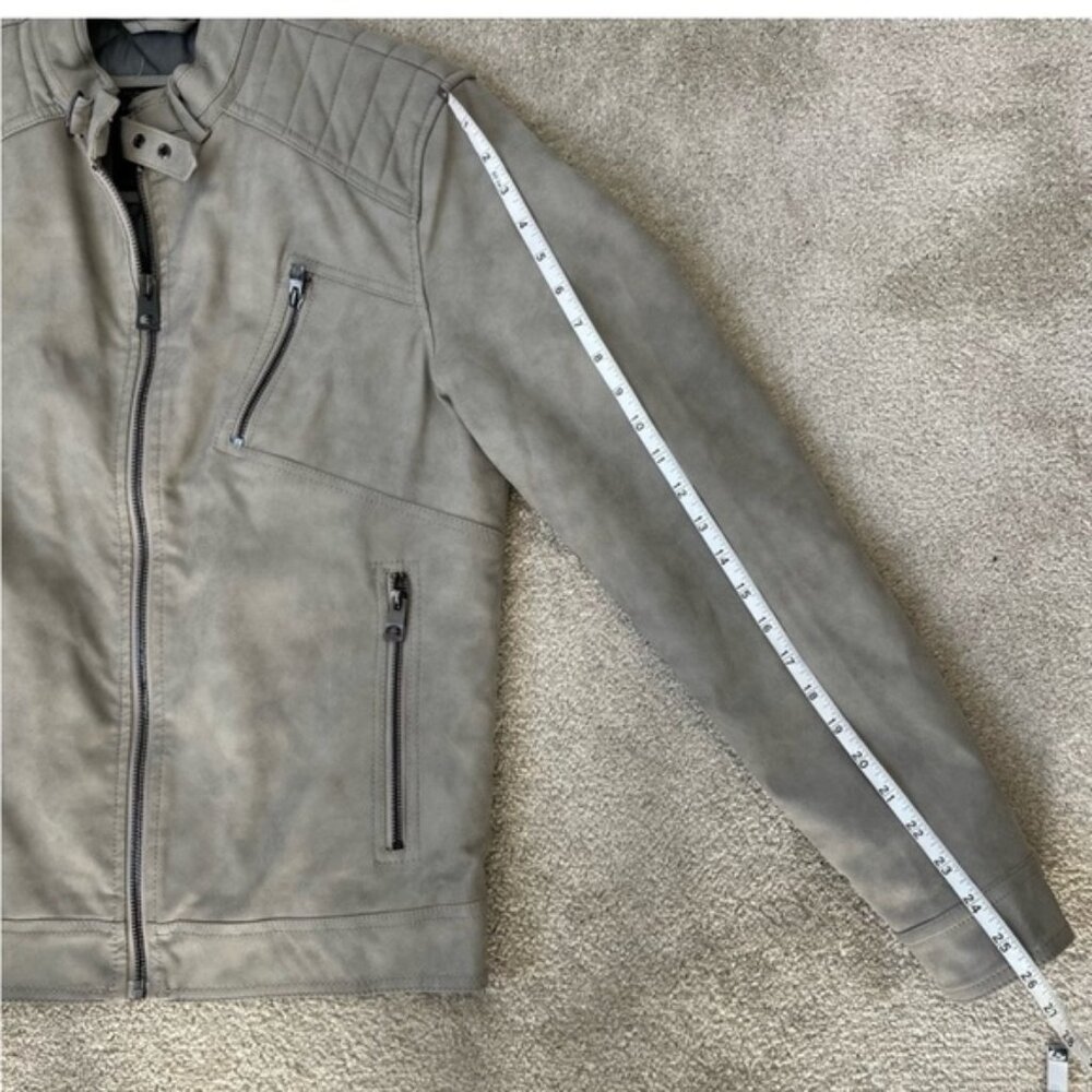 Guess NWT Mens Grey Quilted motorcycle drew suedes Jacket size XS - Picture 9 of 12